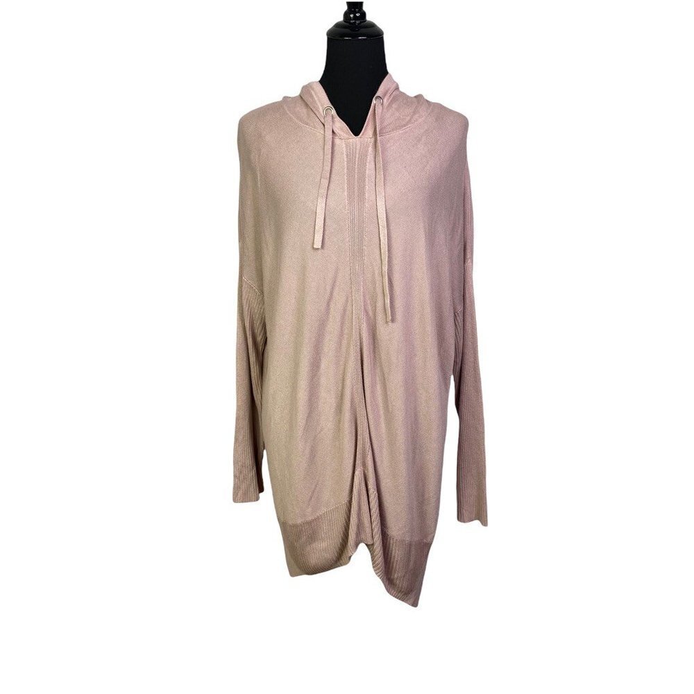 Stitchdrop Womens Pullover Tunic‎ Hoodie Pink Long Sleeve Drawstring L New